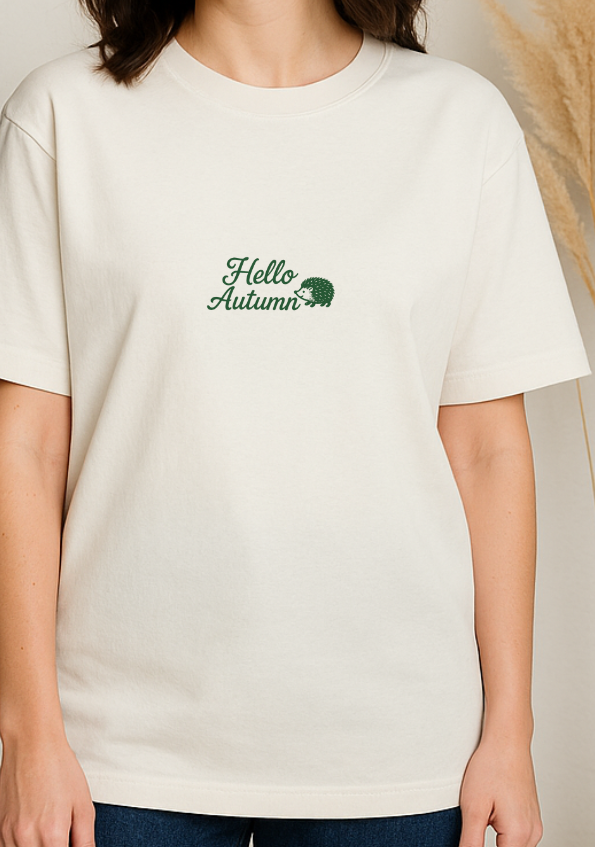Shirt HELLO AUTUMN - offwhite/green
