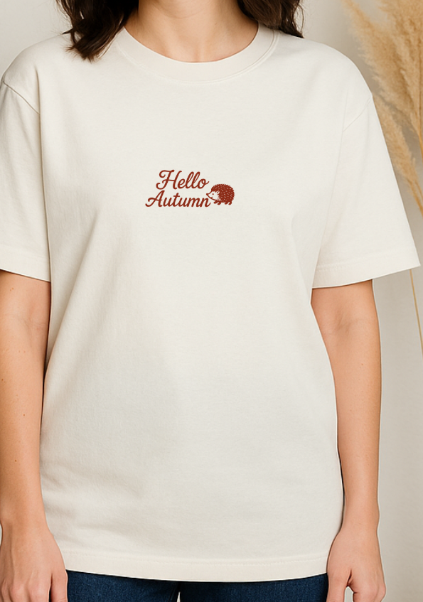 Shirt HELLO AUTUMN - offwhite/rust