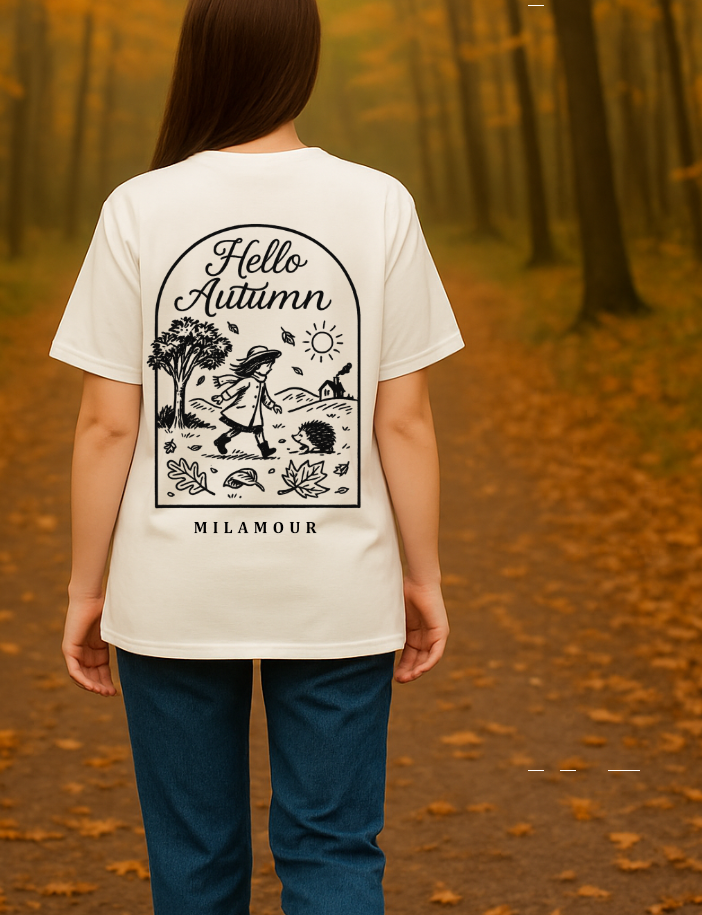 Shirt HELLO AUTUMN - offwhite/schwarz