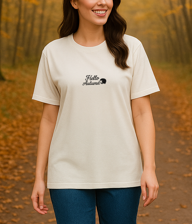 Shirt HELLO AUTUMN - offwhite/schwarz